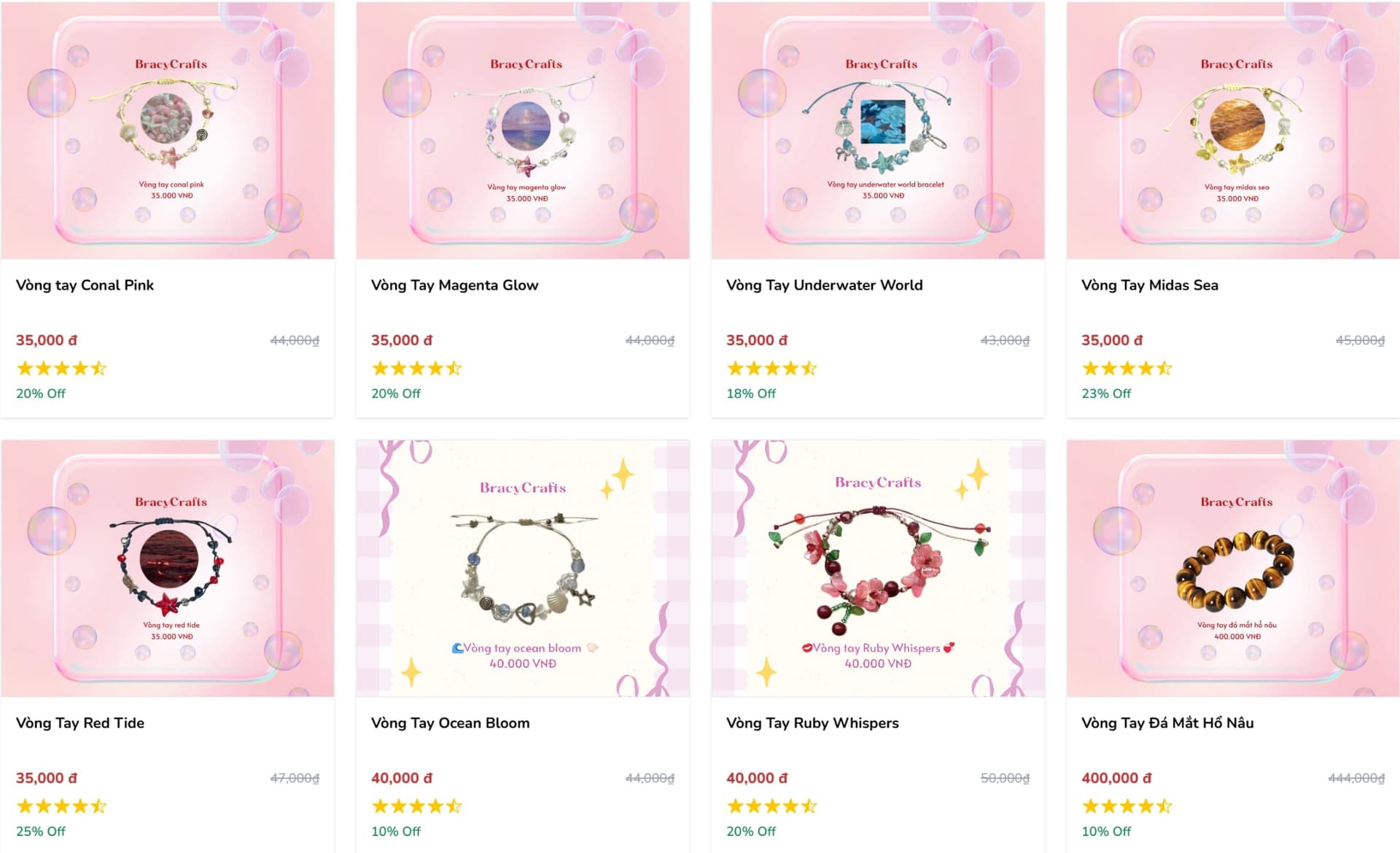 Các mẫu vòng tay handmade tại BracyCrafts